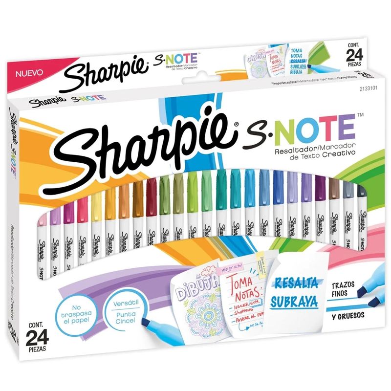 SHARPIE - Marcador Sharpie S-Note 24 colores Permanente