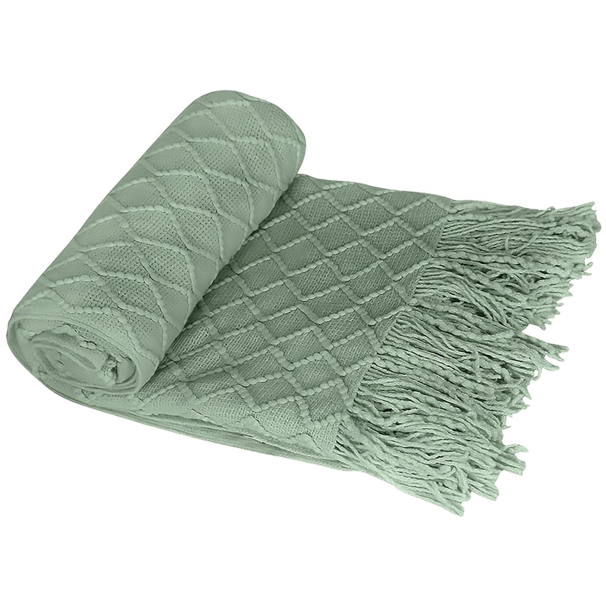 GENERICO - Manta Decorativa Tejida Para Hogar 180x127cm Color Verde