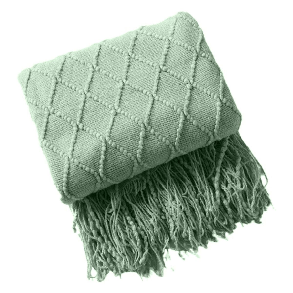 GENERICO - Manta Decorativa Tejida Para Hogar 180x127cm Color Verde