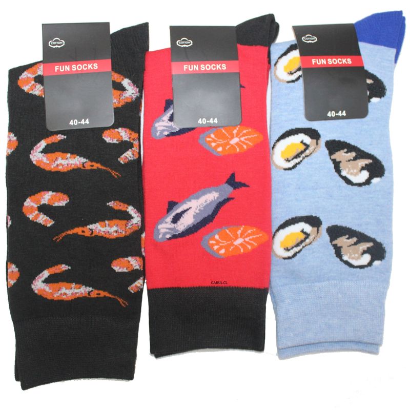 GARSIL - X6 Pares de Calcetines De Algodon Para Hombre - Diseños Divertidos