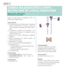GENERICO - Sonda Nasogástrica Con Guía Alimentación Enteral ENFIT 14FR X 92CM