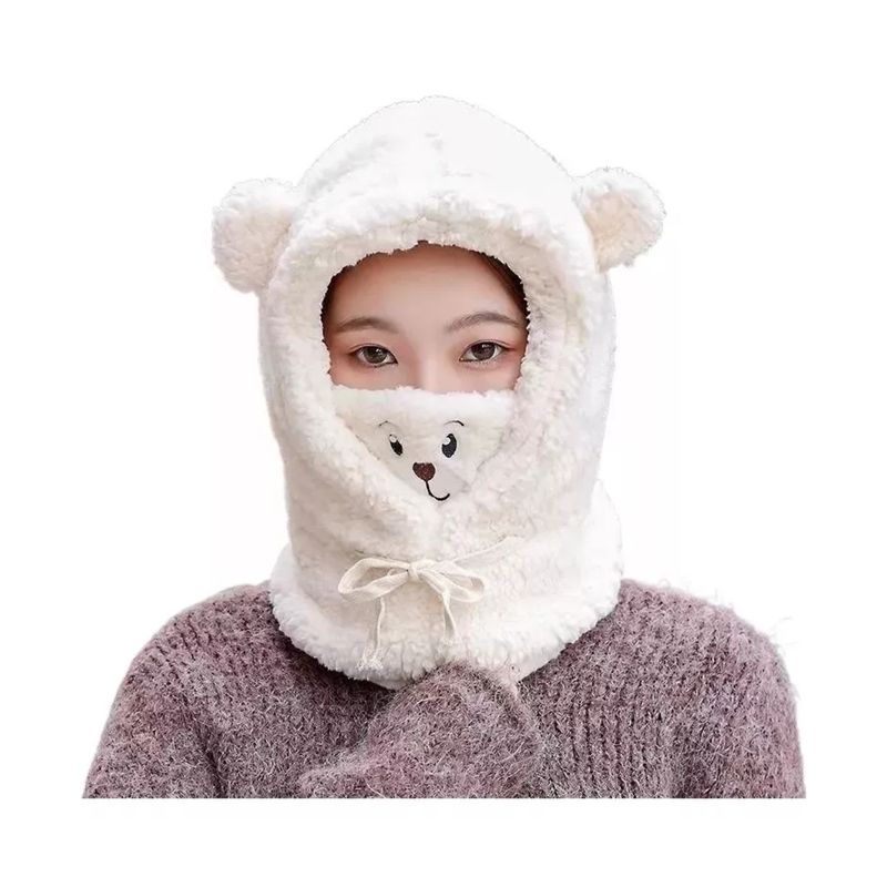 GENERICO - Gorro cuello invierno para niños bebés adultos Blanco