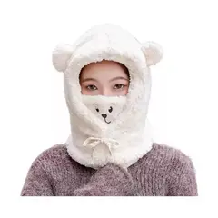 GENERICO - Gorro cuello invierno para niños bebés adultos Blanco