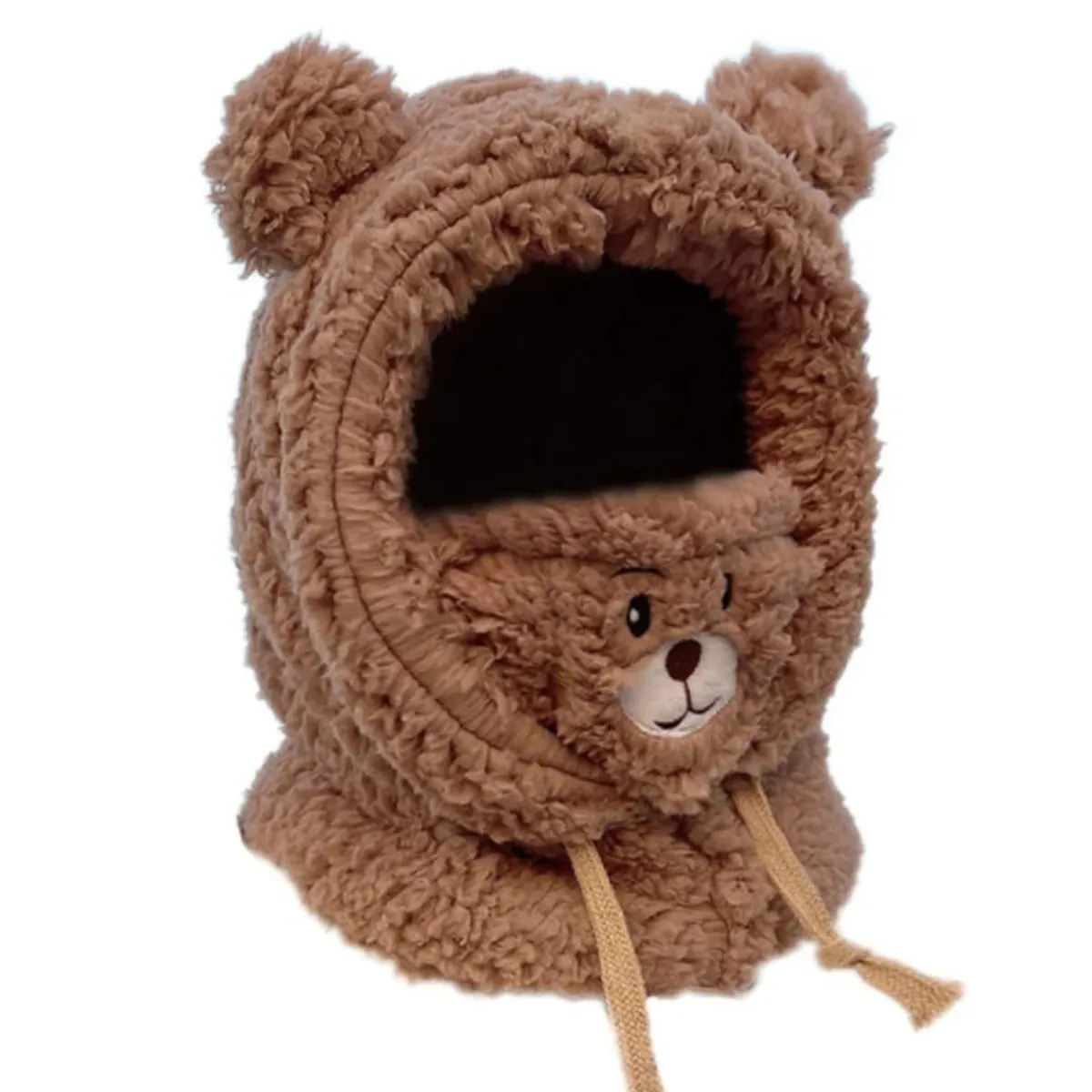 GENERICO - Gorro cuello invierno para niños bebés adultos marron