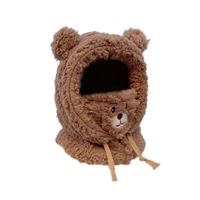 Gorro cuello invierno para niños bebés adultos marron