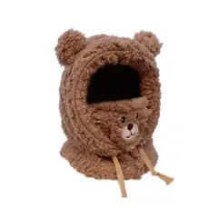 GENERICO - Gorro cuello invierno para niños bebés adultos marron