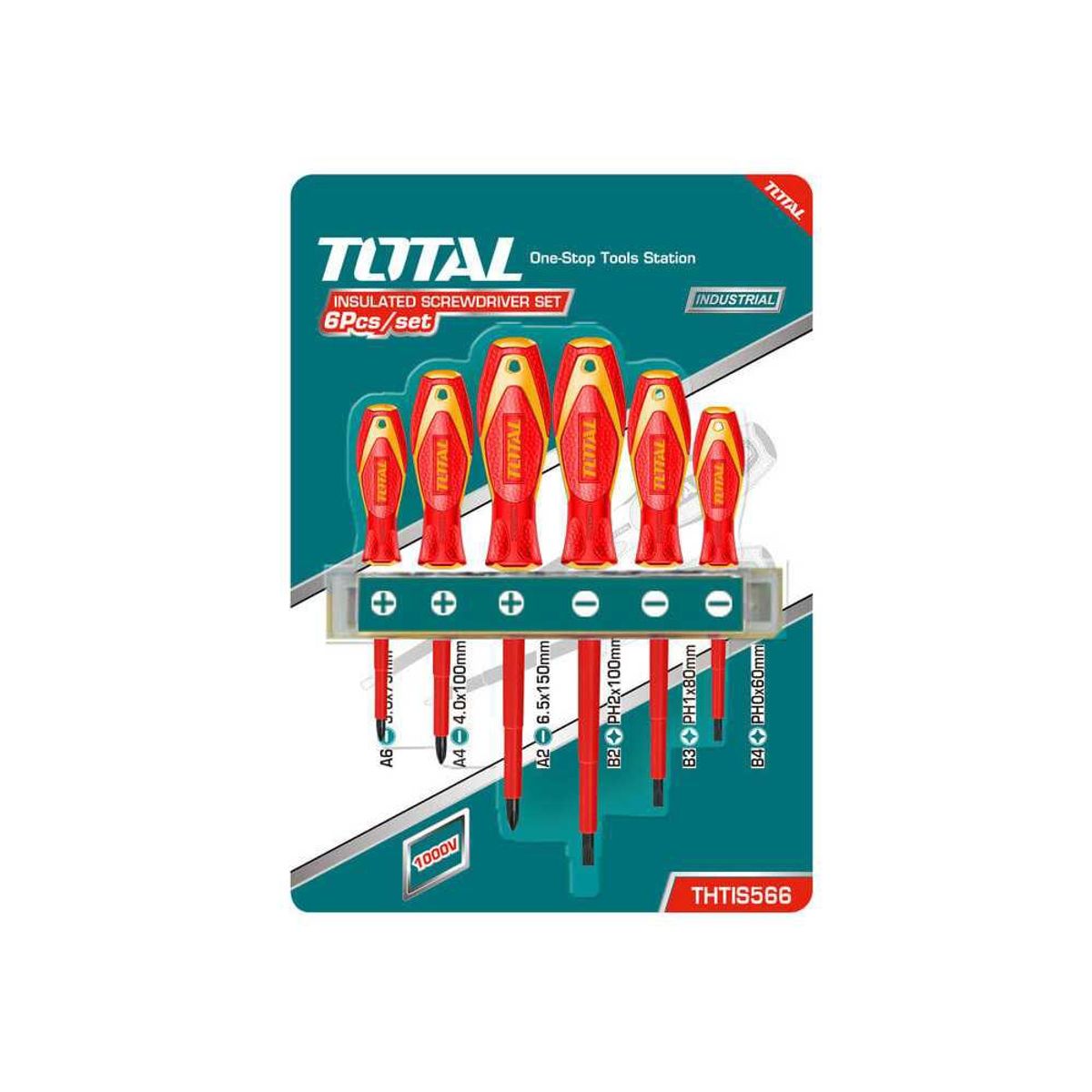 TOTAL TOOLS - Set de destornilladores Aislados 6pzas 1000V THTIS566 Total