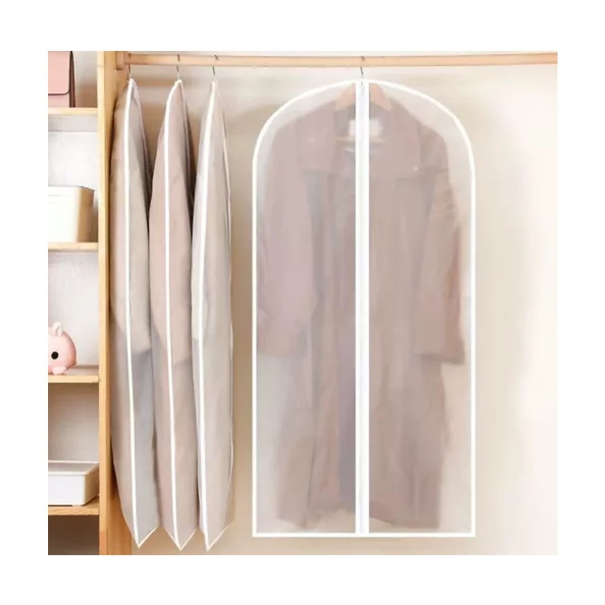 GENERICO - 5 Bolsas Transparentes Cubre Trajes Colgar Closet Ropa