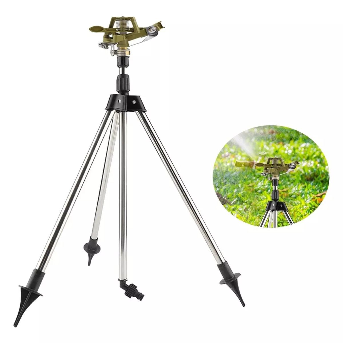 KUANGYE - Aspersor De Trípode De Impacto Kit De Riego