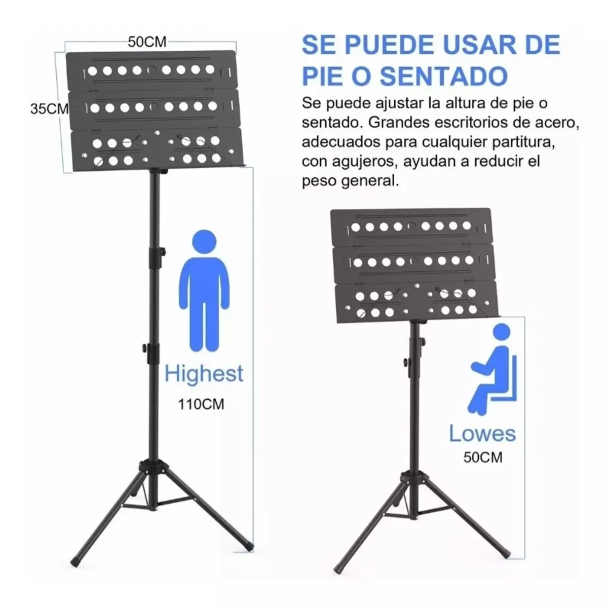 TNAKIEX - Engrosada Atril Para Partituras Ajustable Plegable Con Bolsa