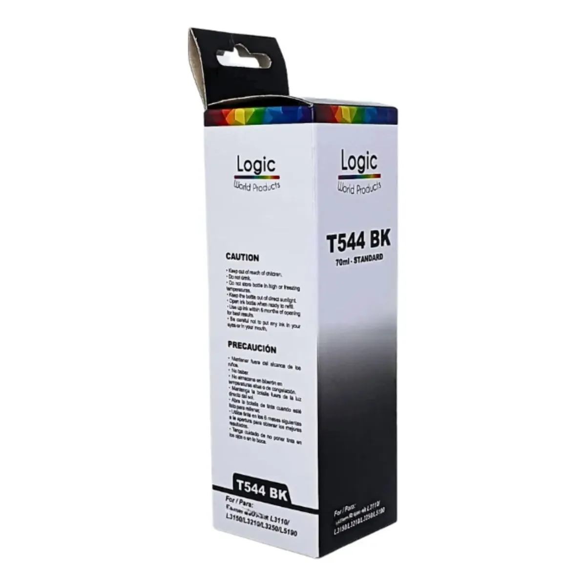 LOGIC - Tinta T544 Para Epson Con Boquilla 70ml L3110 L3150 Color Negro