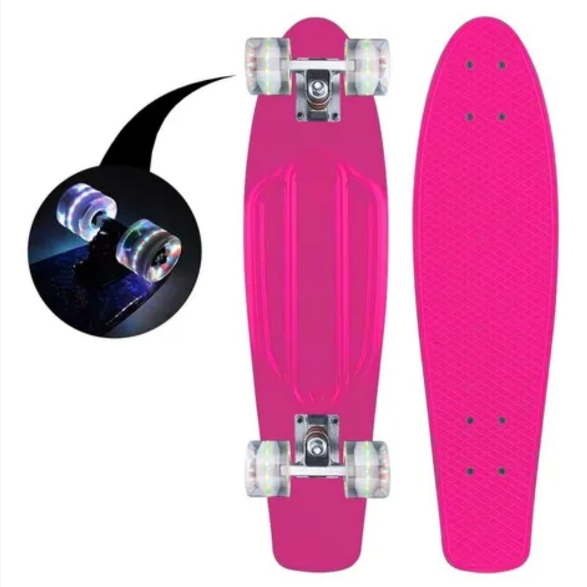 GENERICO - Skate Penny Patineta Ruedas Led para niños Color Rosada