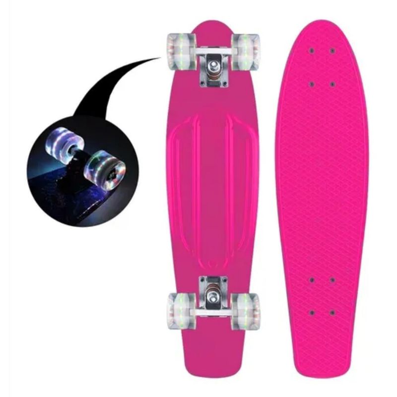 GENERICO - Skate Penny Patineta Ruedas Led para niños Color Rosada