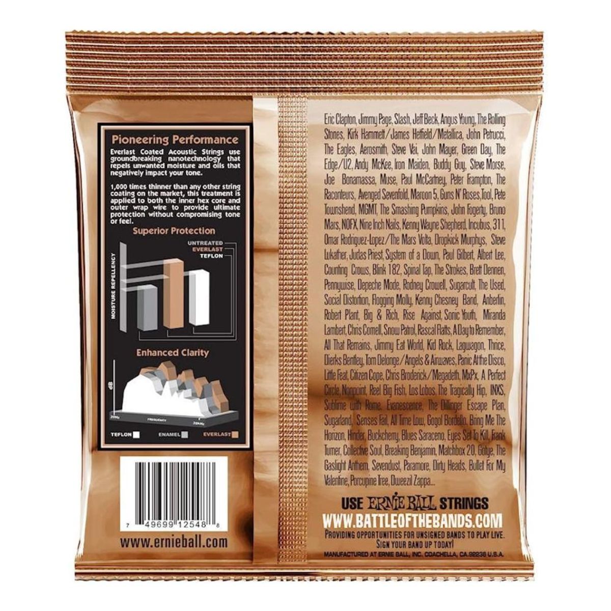 ERNIE BALL - Cuerdas metalicas guitarra acustica Ernie Ball P02548 - Cobre
