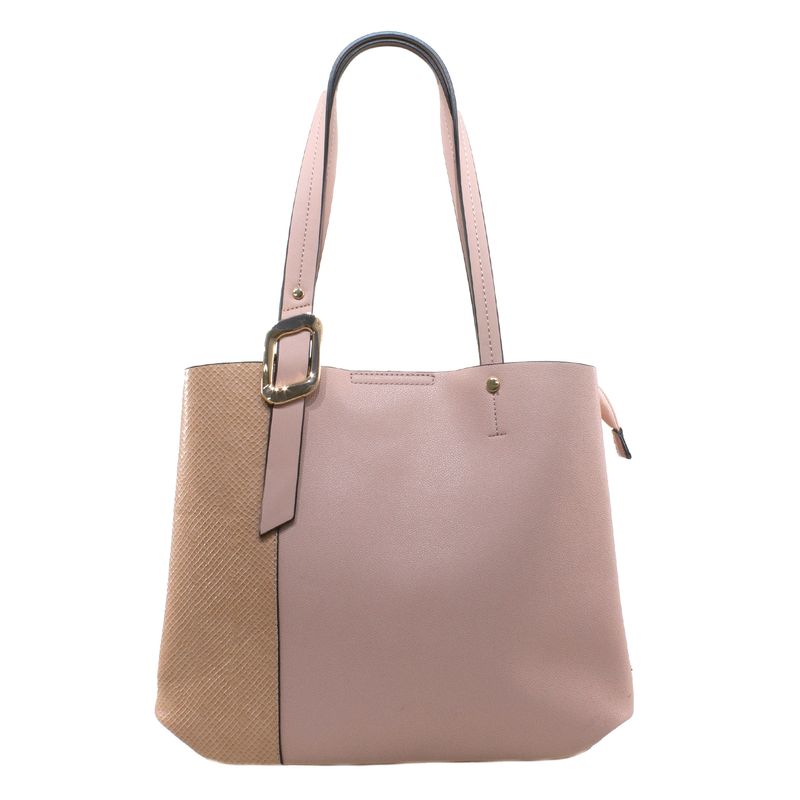 MAILEA - Cartera ecocuero faja piton para mujer rosado