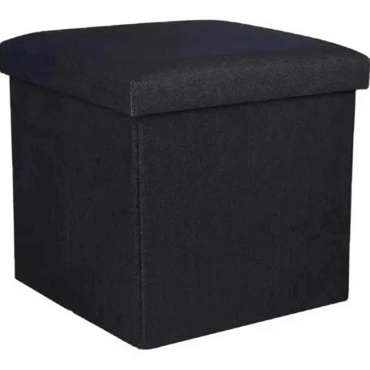 CRUSEC - Puff Silla Baul Organizador Multifuncional 38cm x 38cm - Negro