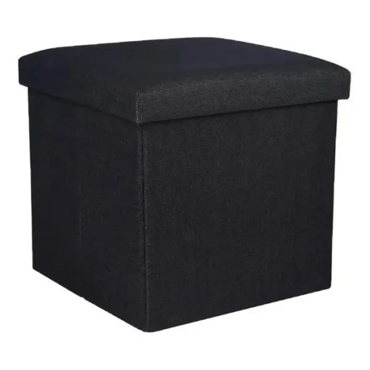 CRUSEC - Puff Silla Baul Organizador Multifuncional 38cm x 38cm - Negro