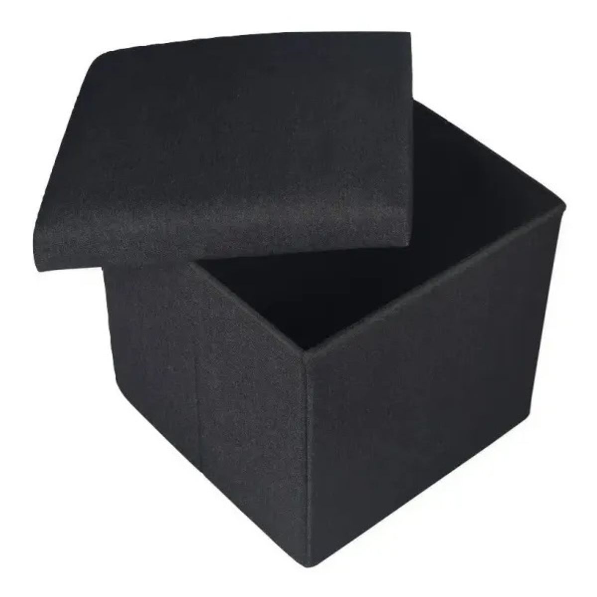 CRUSEC - Puff Silla Baul Organizador Multifuncional 38cm x 38cm - Negro