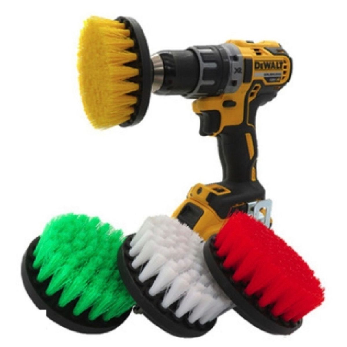 MERCADO CBF - Set 4 Cepillos Taladro Tapiz Limpieza Vehículos Y Otros