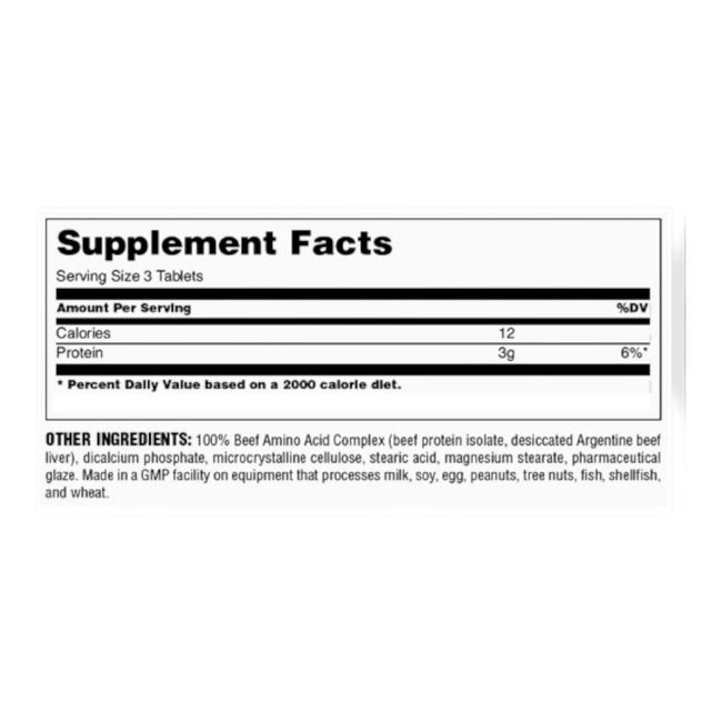 UNIVERSAL NUTRITION - 100% BEEF AMINO 400 TABLETAS