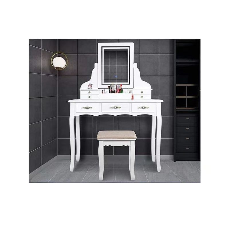 GENERICO - Tocador Vintage Retro Blanco luz LED