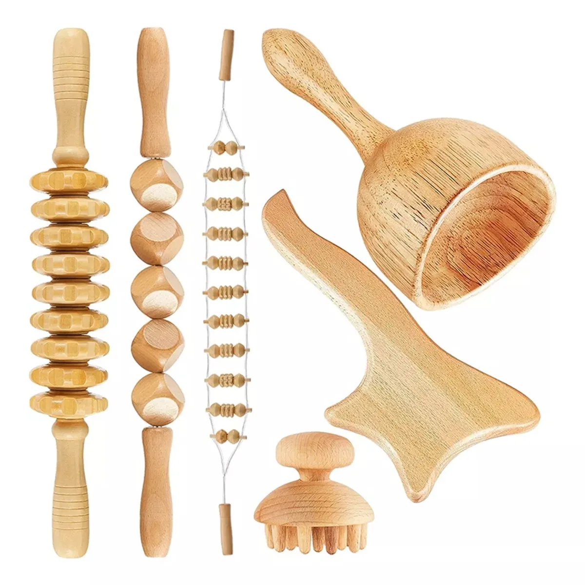 GENERICO - Pack Rodillos Reductores Con Tabla Y Accesorios Para Maderoterapia