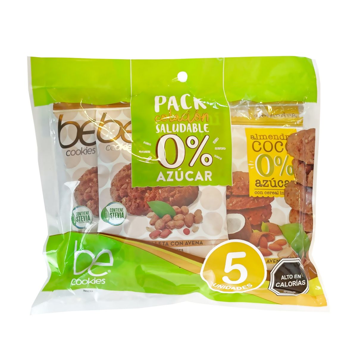 BECOOKIES - Caja 12 unidades Pack Colación galletas de avena 0%  40 g. 5 unid