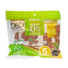 BECOOKIES - Caja 12 unidades Pack Colación galletas de avena 0% 40 g. 5 unid