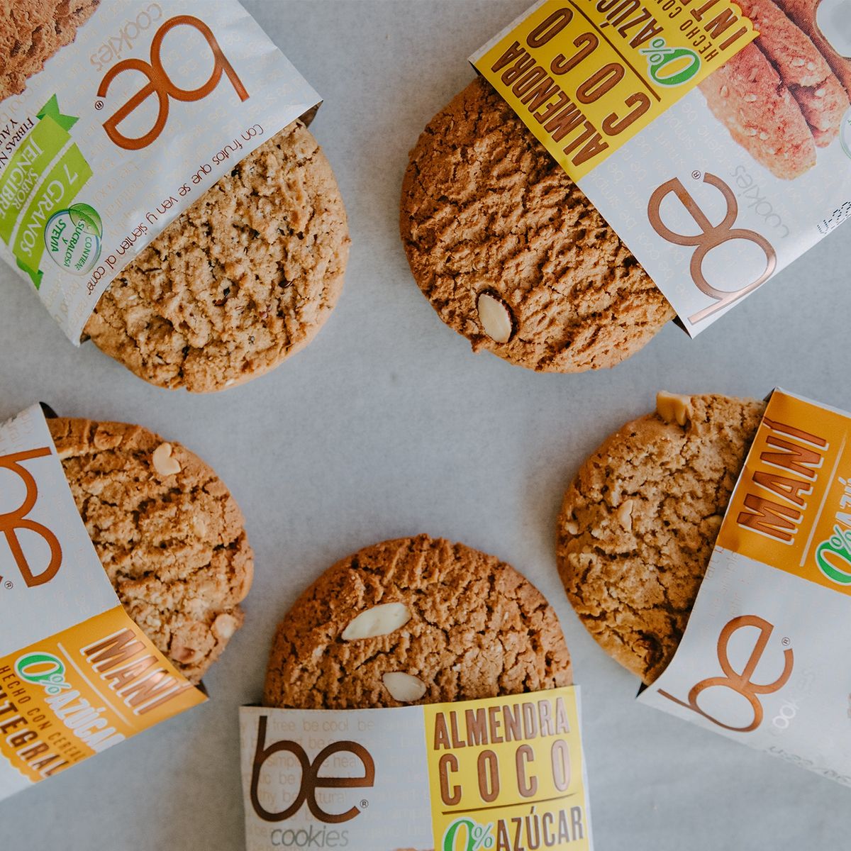 BECOOKIES - Caja 12 unidades Pack Colación galletas de avena 0%  40 g. 5 unid