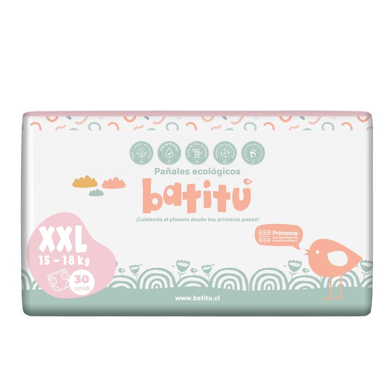 BATITU - Pañales Ecologicos Premium de Bambú Talla XXL (30un) - Batitu