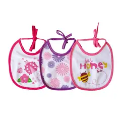 PUMUCKI - Set De 3 Baberos Impermeables Talla M Rosado