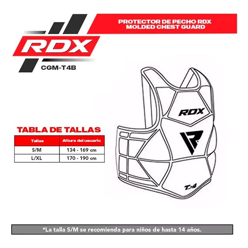 RDX - Protector De Pecho Rdx - Molded Chest Guard - Cgm-t4b