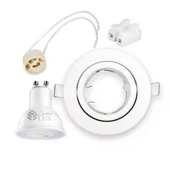 GENERICO - Focos LED Embutido Dirigible Porta GU10 Blanco Frio- LEMULUX