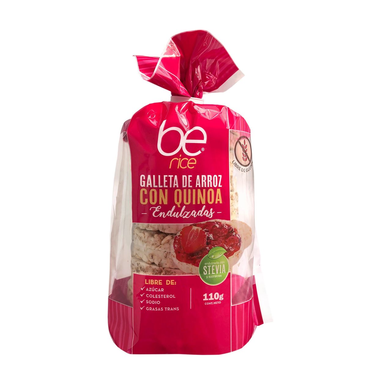 BECOOKIES - Caja 12 unid galleta de arroz quinoa dulce 110 g.