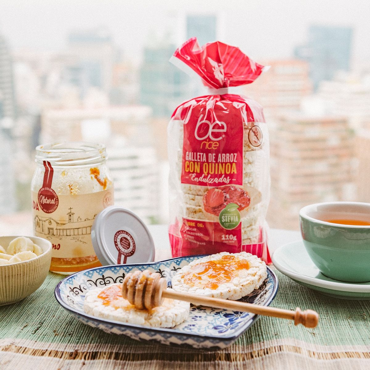 BECOOKIES - Caja 12 unid galleta de arroz quinoa dulce 110 g.