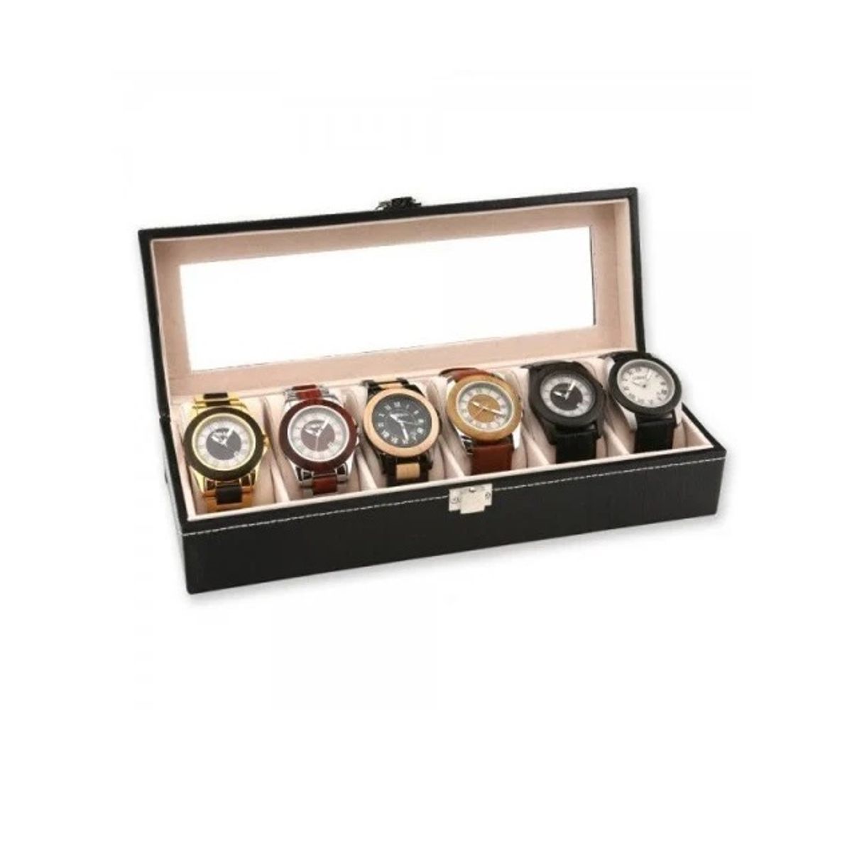GENERICO - Caja 6 Relojes Exhibidor Elegante Joyas Organizador Estuche