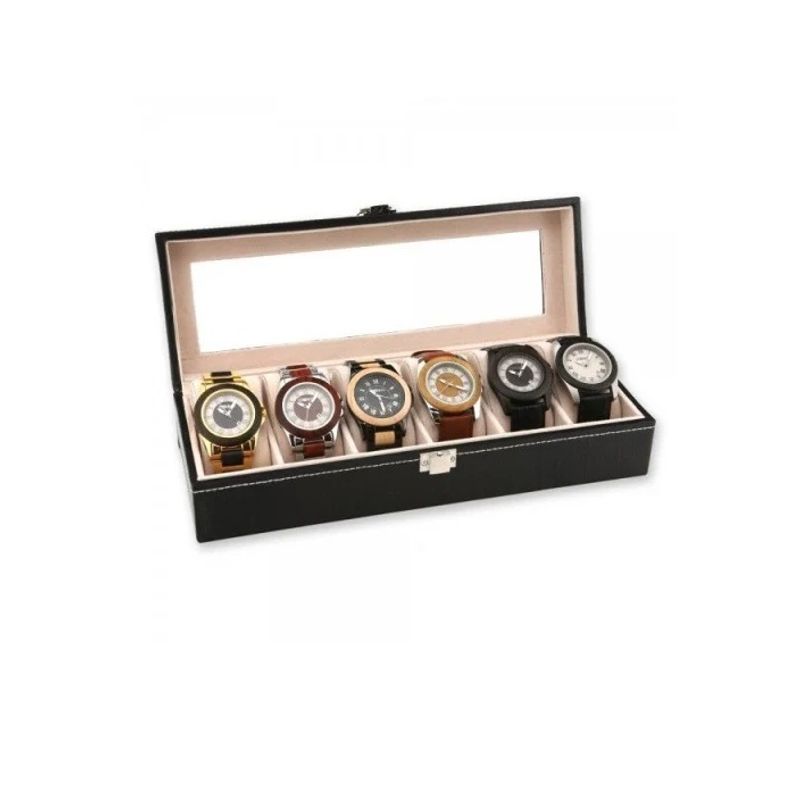GENERICO - Caja 6 Relojes Exhibidor Elegante Joyas Organizador Estuche