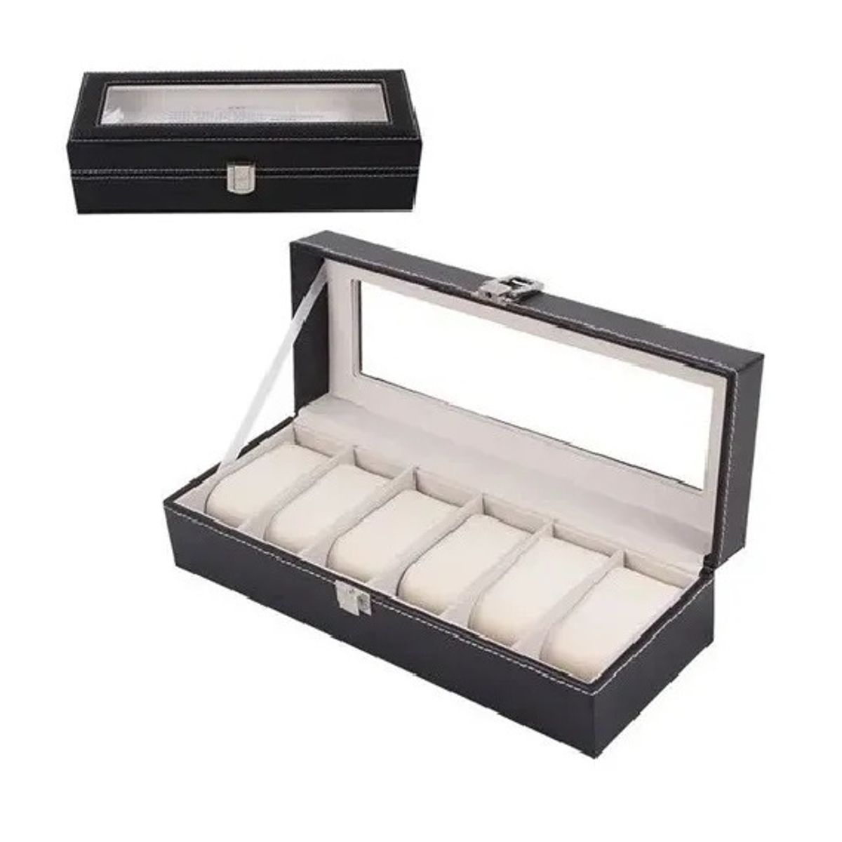 GENERICO - Caja 6 Relojes Exhibidor Elegante Joyas Organizador Estuche