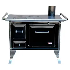 YUNQUE - Cocina leña 90x60 negra