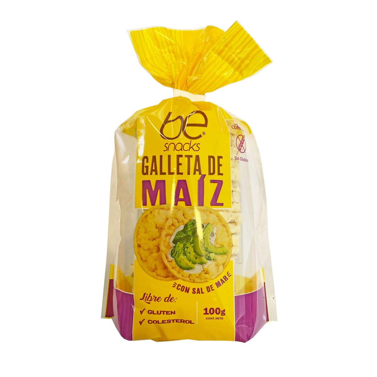 BECOOKIES - Caja 12 galletas de maíz con sal de mar 100 g.