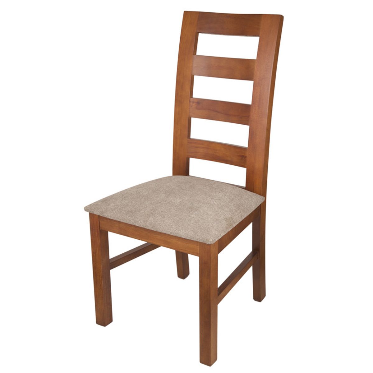 ARTHOME - PACK 6 SILLAS AMELIA MADERA COLOR MIEL TAPIZ CAFE JASPEADO