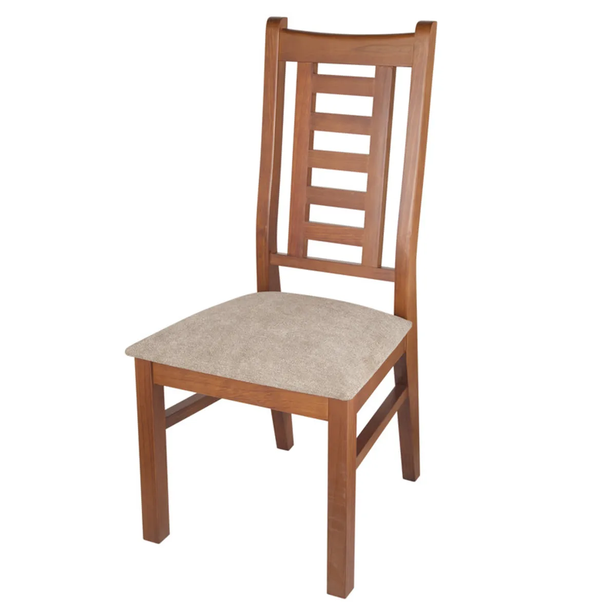 ARTHOME - PACK 2 SILLAS PASCAL MADERA COLOR MIEL TAPIZ CAFE JASPEADO