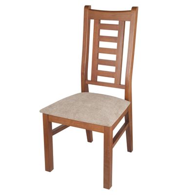 Imagen 2 del producto PACK 4 SILLAS PASCAL MADERA COLOR MIEL TAPIZ CAFE JASPEADO