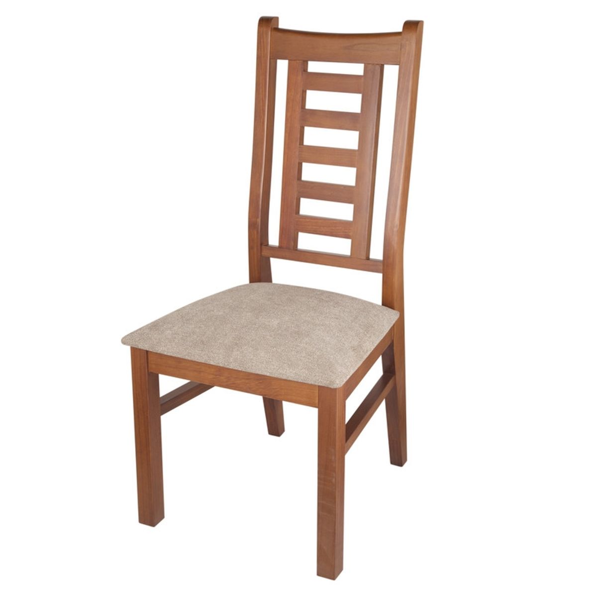 ARTHOME - PACK 6 SILLAS PASCAL MADERA COLOR MIEL TAPIZ CAFE JASPEADO