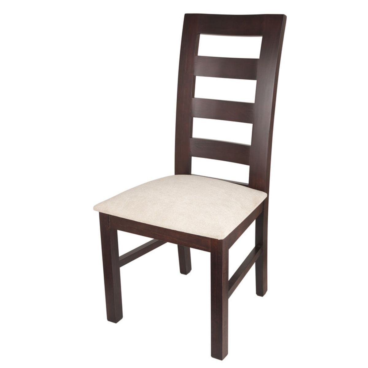 ARTHOME - PACK 4 SILLAS AMELIA MADERA COLOR CHOCOLATE TAPIZ BEIGE JASPEADO