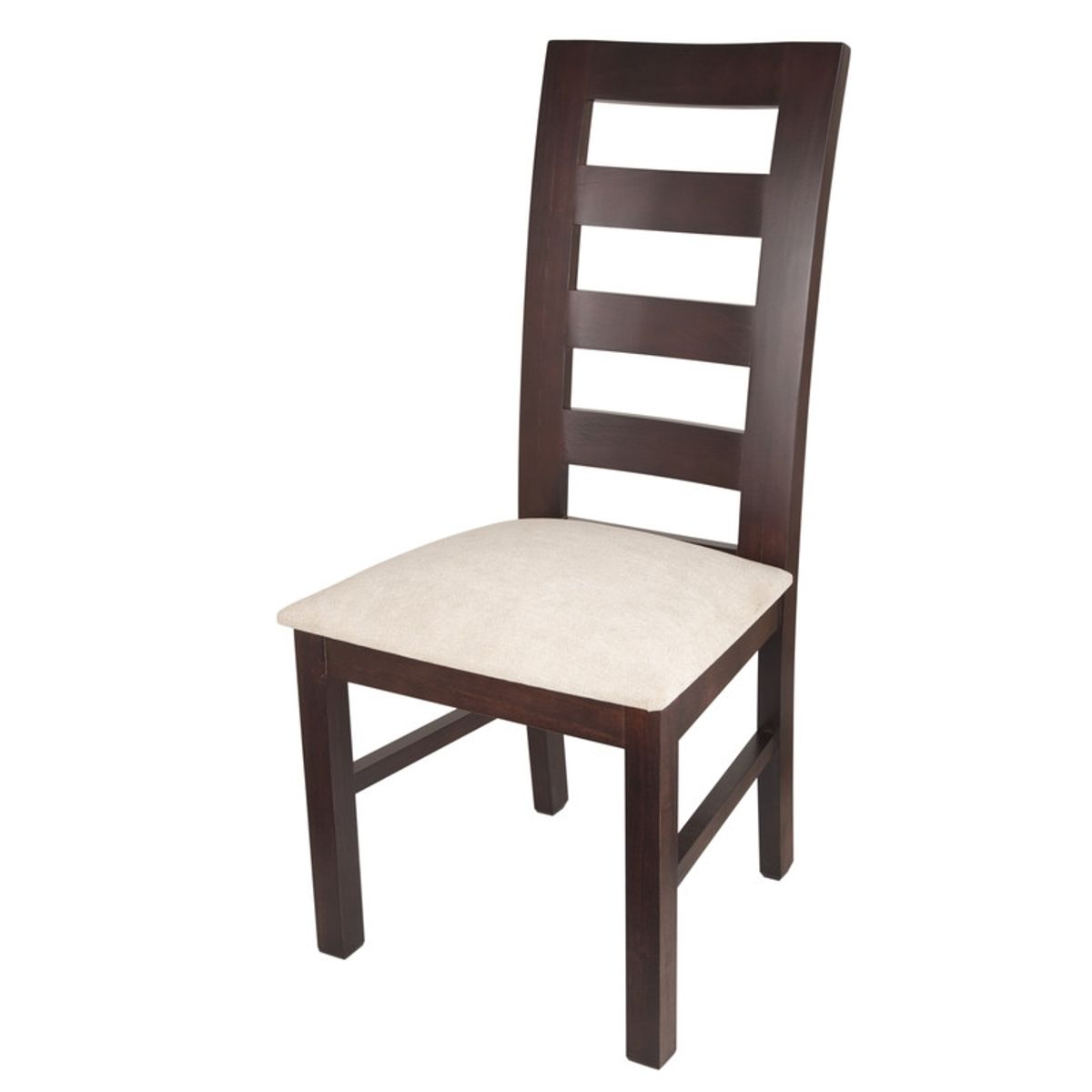 ARTHOME - PACK 10 SILLAS AMELIA MADERA COLOR CHOCOLATE TAPIZ BEIGE JASPEADO