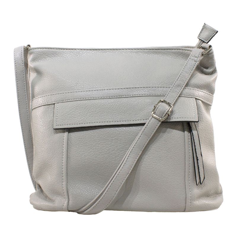MAILEA - Bandolera ecocuero saca cierre para mujer gris