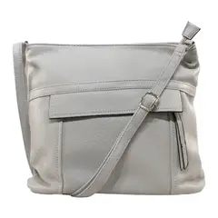 MAILEA - Bandolera ecocuero saca cierre para mujer gris