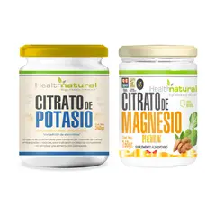 HEALTHNATURAL - Kit Citrato de Potasio y Citrato de Magnesio Puro en Polvo