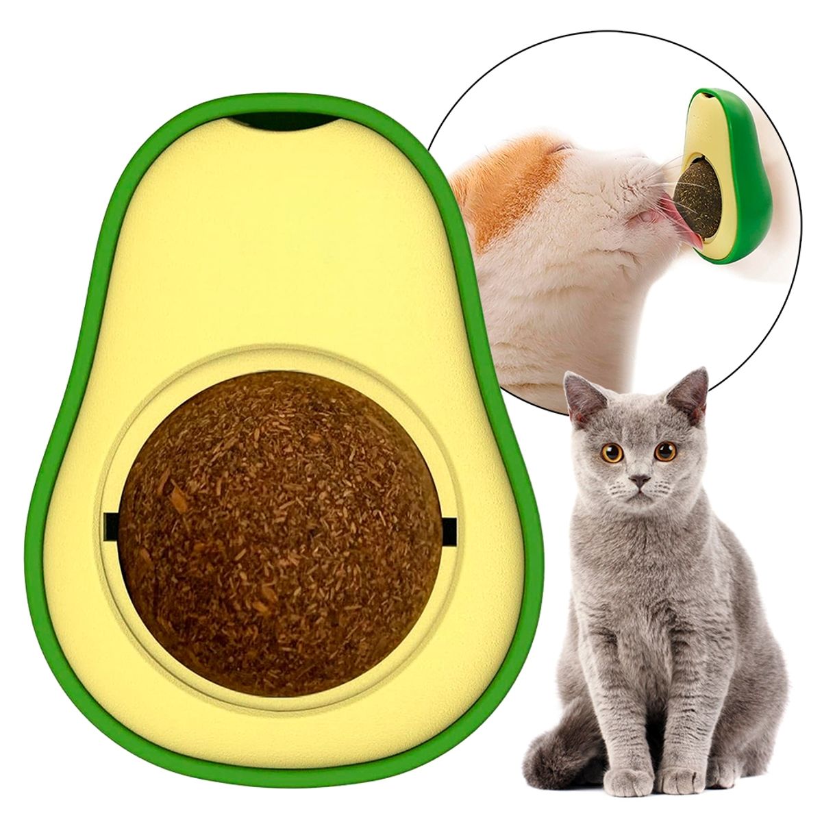 GENERICO - Juguete Bola De Catnip Giratoria Palta Adhesiva Para Pared
